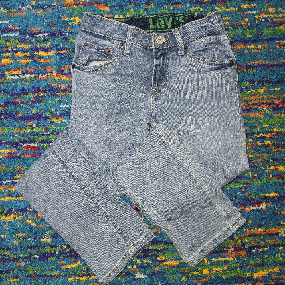 Levi 511 boys 10 reg. Light blue w25xL26 adjustable waist‎ Distressing on knee